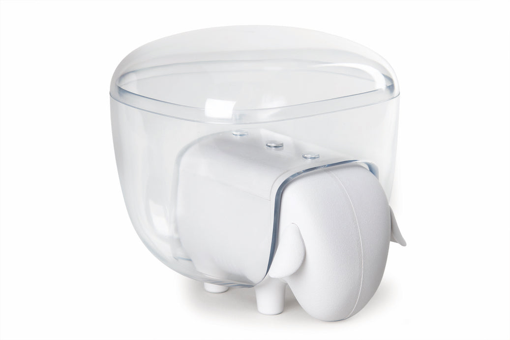 Qualy Sheepshape cotton swab container white 10227-WH-CL