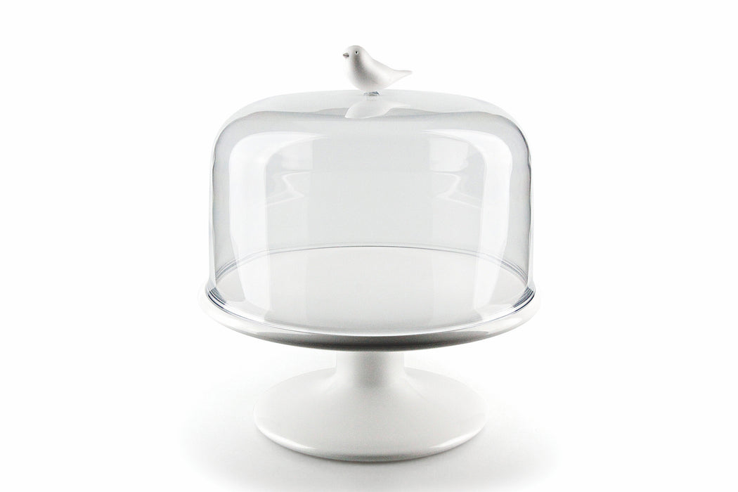 Qualy Sweet Tweet M cake platter white 10238-WH