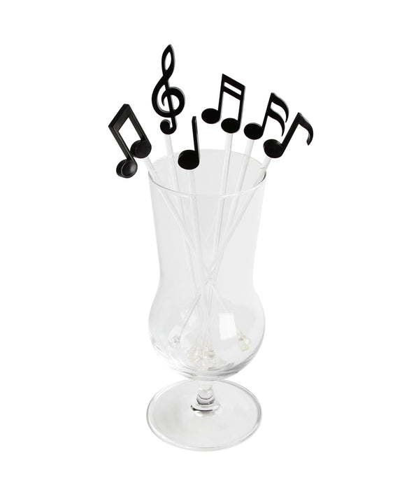 Qualy Melody beverage stirrers 6 pcs black 10267-BK