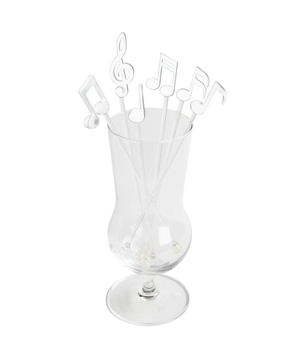Qualy Melody beverage stirrers 6 pcs white 10267-WH