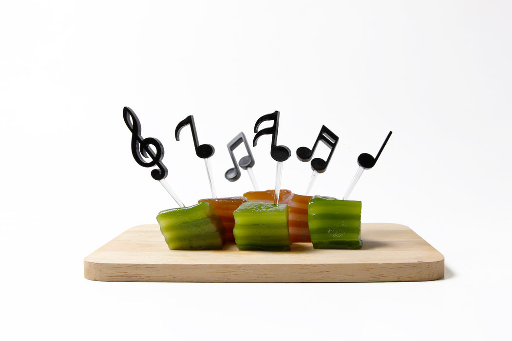 Qualy Set of 6 Melodilicious serving toothpicks black 10268-BK