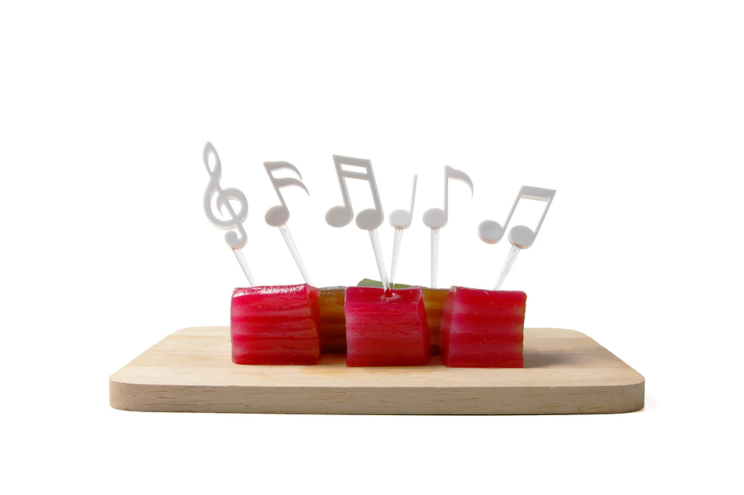 Qualy Set of 6 Melodilicious white serving toothpicks 10268-WH