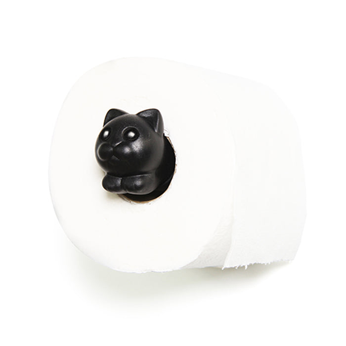 Qualy Roll Meo toilet paper holder black 10293-BK