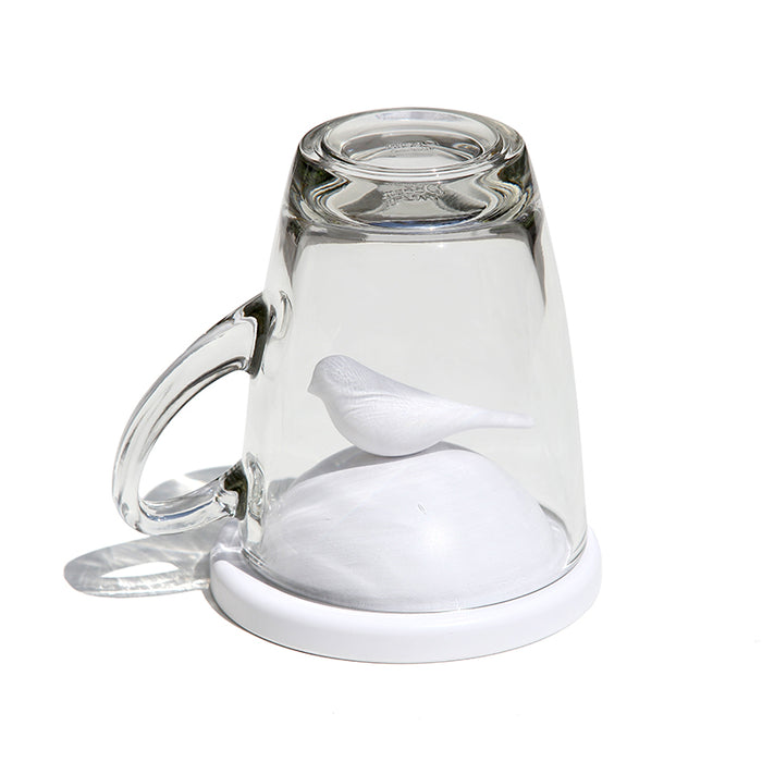 Qualy Sparrow mug with saucer white 10300-WH-WH