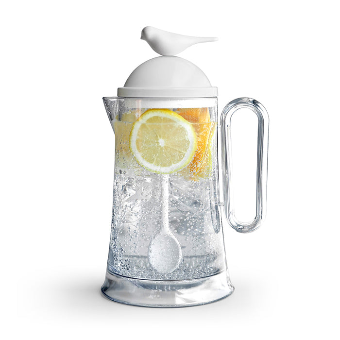 Qualy Sparrow pitcher with stirrer white 10301-WH-WH