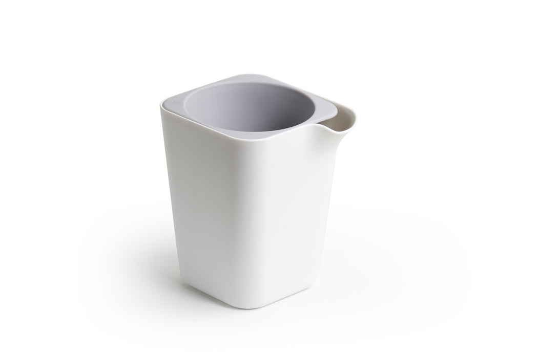Qualy Oasis Square Pot S white 10305-WH-GY