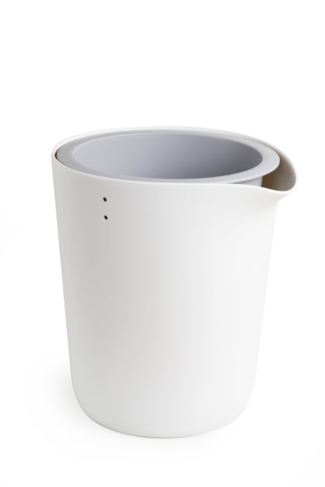 Qualy Oasis Round Pot L white 10308-WH-GY