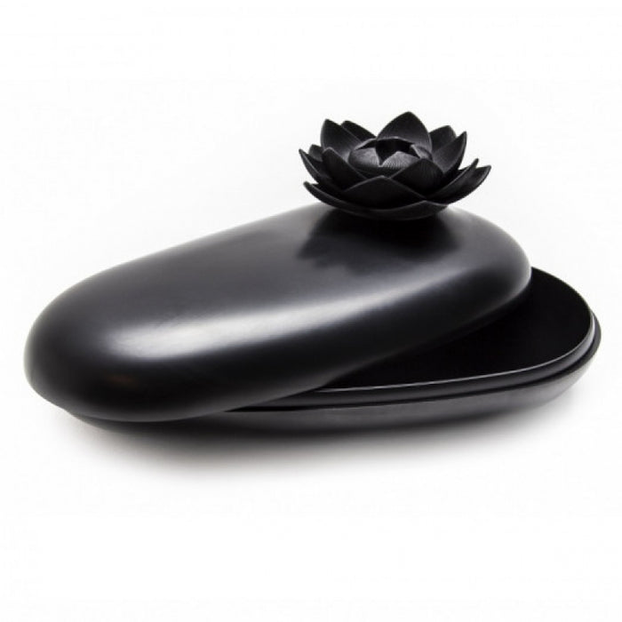 Qualy Lotus container black 10167-BK-BK