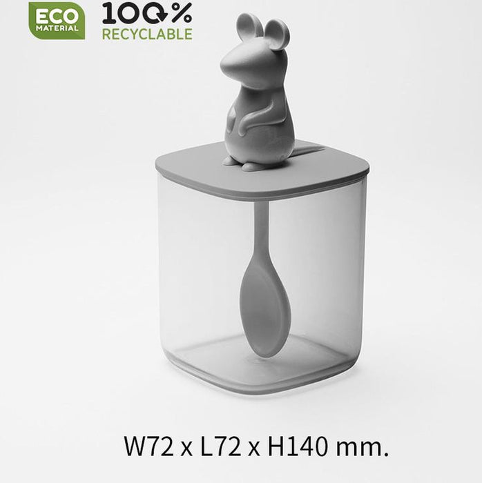 Qualy Lucky Mouse spice container with spoon