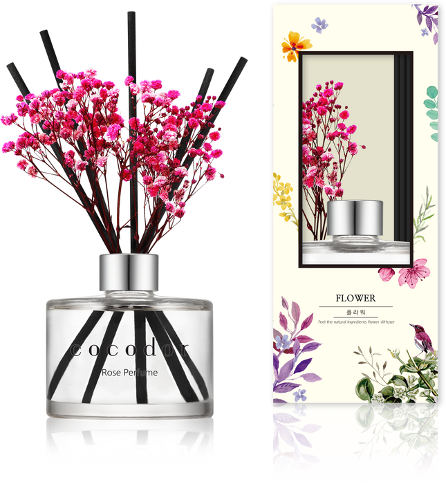 Cocodor Fragrance diffuser with sticks and real flowers 120 ml Rose Perfume PDI30406