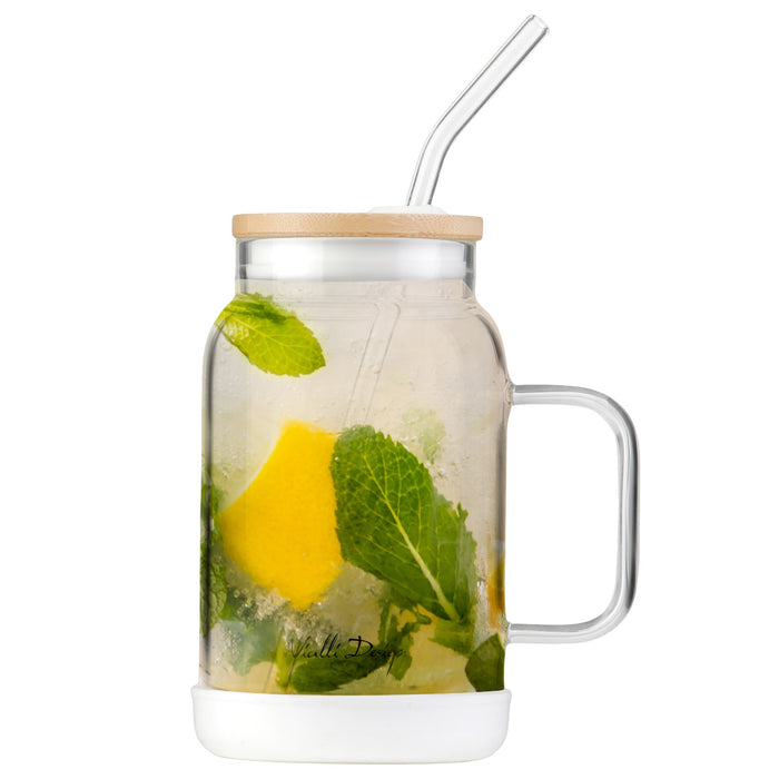 Vialli Design jar with straw 600ml white FUORI 29835