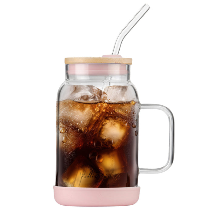 Vialli Design jar with straw 600ml pink FUORI 29842