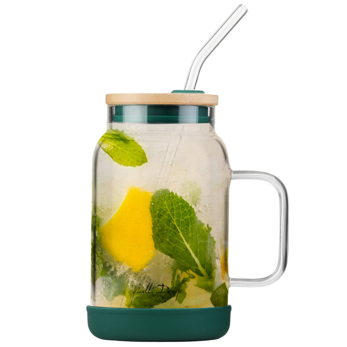 Vialli Design jar with straw 600ml green FUORI 29828