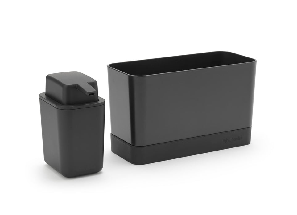 Brabantia SinkSide dark grey soap organizer and dispenser set 302602