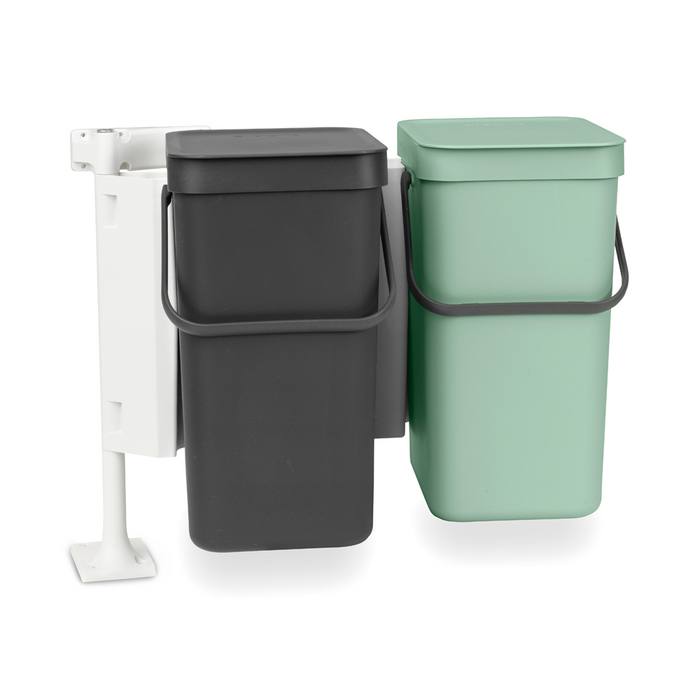 Brabantia Sort&amp;Go 2x12l Jade Green/Grey cabinet basket 214448