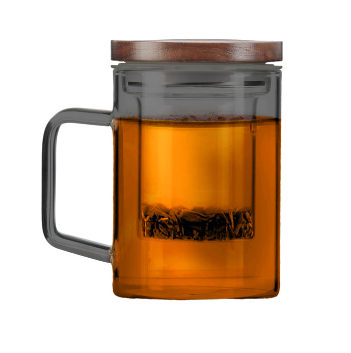 Vialli Design Glass with glass infuser and nut lid SOHO 29361