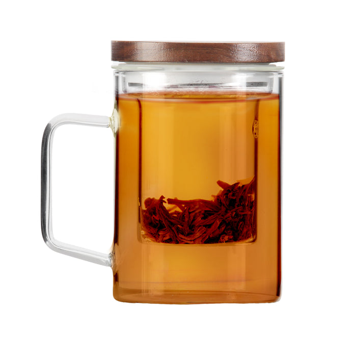 Vialli Design Glass with glass infuser and nut lid 350ml SOHO 29354