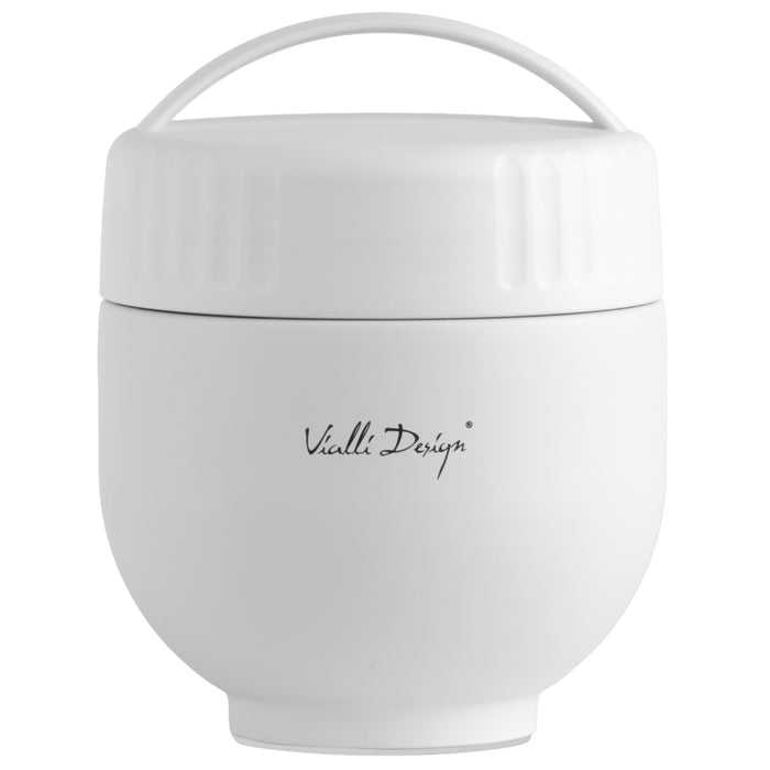 Vialli Design lunch thermos with container and spoon 680ml FUORI white 0282