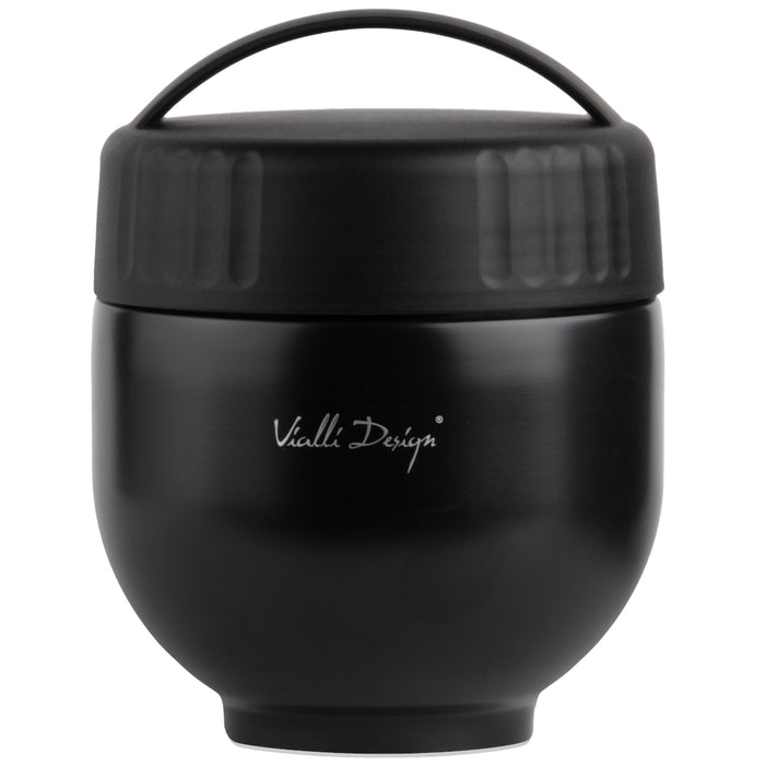 Vialli Design lunch thermos with container and spoon 680ml FUORI black 0299
