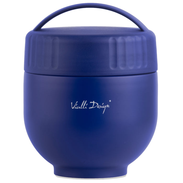 Vialli Design lunch thermos with container and spoon 680ml FUORI navy blue 0305