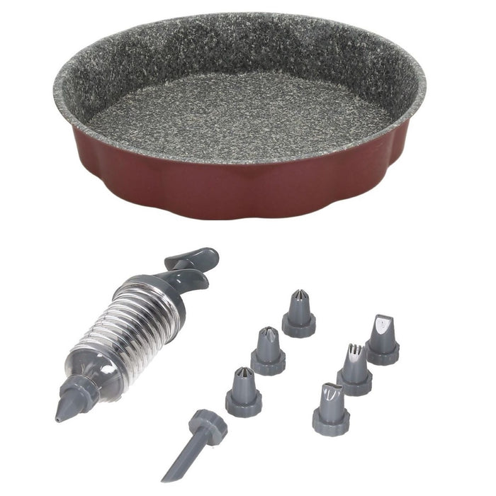 Tognana OkrД…gЕ‚a blacha bordowa 26cm i zestaw do dekoracji 29682