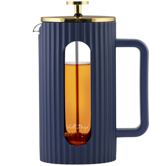 Vialli Design Coffee and tea maker 1000ml LIVIO indigo gold 1050