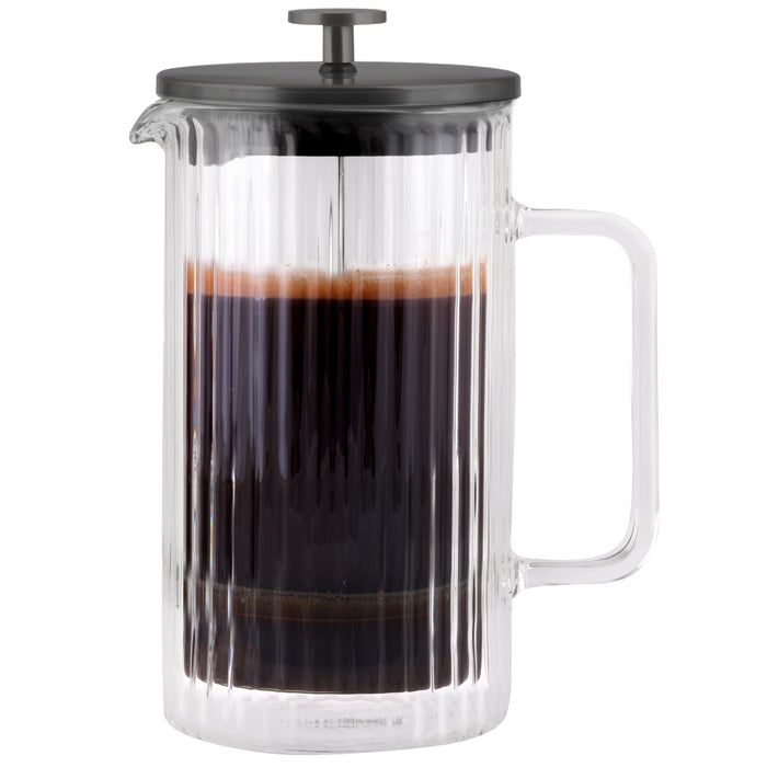Vialli Design Coffee and tea maker with double wall 1000ml graphite matt TULIP 0671